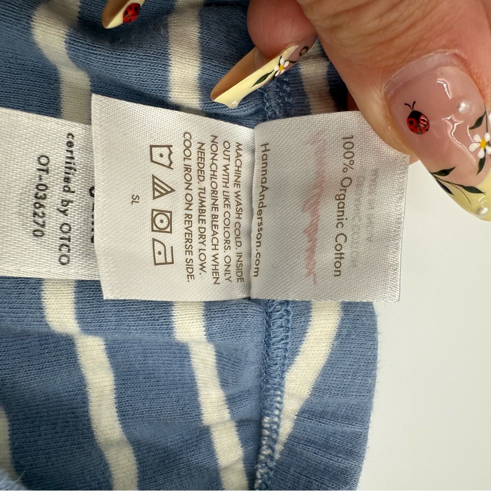 Hanna Andersson & Carter's pants Set of 2 Blue & white footed 6-12 months - Picture 8 of 8